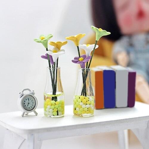 1 Pc 1/12 Dollhouse Miniature Accessory Flower Bottles Simulation Vase Toys Doll House Decoration
