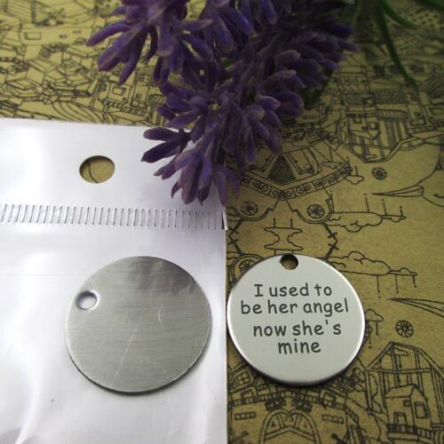 10pcs--"i used to be her angel now shes mine"stainless steel charms more style for choosing DIY Charms pendants for necklace