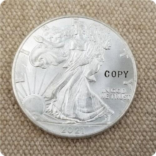 2021 Silver plated 1 Dollar "American Silver Eagle" (Bullion Coin) Commemorative Collection new Gift home decoration Copy