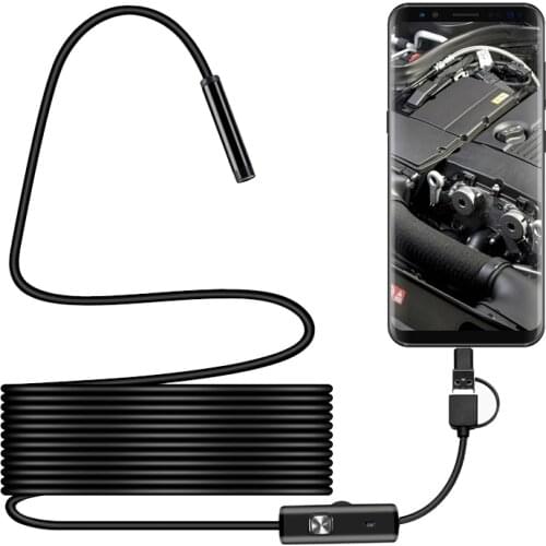 3in1 endoscope Tpye-c Andriod PC 8MM HD720P 6LED USB Waterproof Endoscopio 3.5m Cable Inspection Borescope Endoscope mini Camera