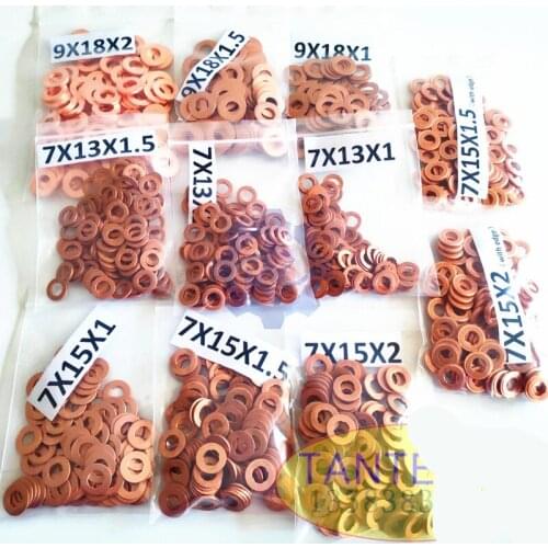 500 pieces /lot Copper Washers Shims for B0SCH injector 7x15x1.5mm