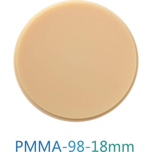 98mm Colorful PMMA Acrylic Discs PMMA CAD CAM Blocks/PMMA Disc Denture Prosthetics Temporary Bridge Dental Restorations