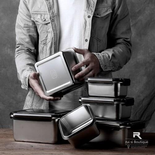 316 Antibacterial 304 Stainless Steel Basin Storage Foodstuff Box Crisper Refrigerator Quick-Frozen Box