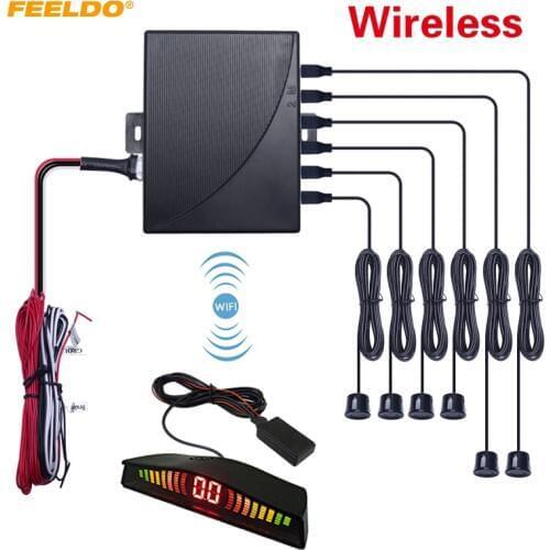 FEELDO 1Set 6 Sensors Car Wireless Parking Sensor 2 Front 4 Rear Backup Radar 10-Color #FD-2067