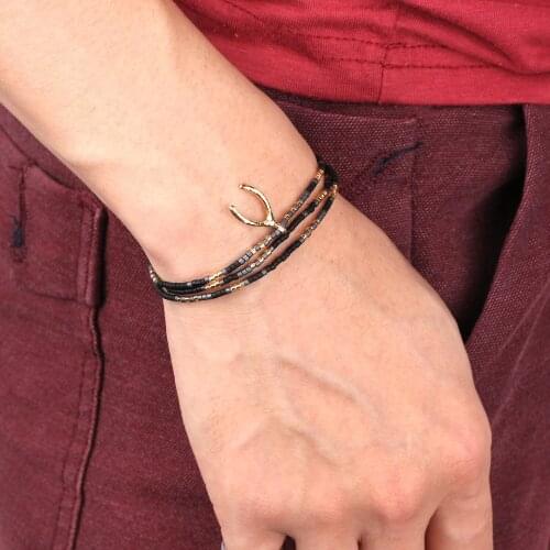 QUANCHI Fashion Chokers Y Pendant Strand Bracelet for Women Handmade Miyuki Beads Chain Necklace Pulseras Women Jewelry