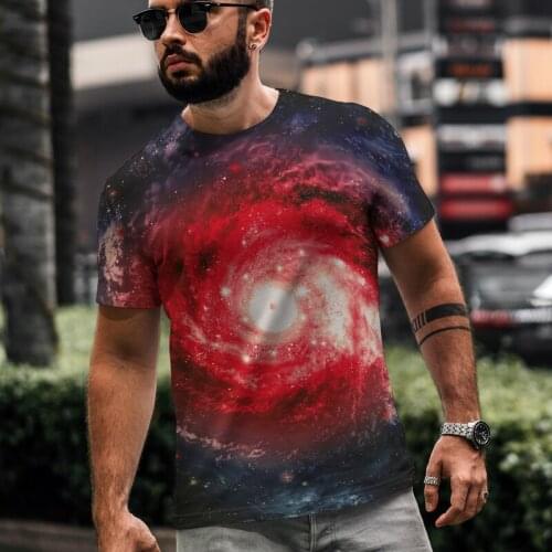 Dreamy Sky Hd Pattern Universe Nebula Galaxy Astronomer 3d Printed T-shirt Mens Short Sleeve O-neck Top Size Xxs-6xl