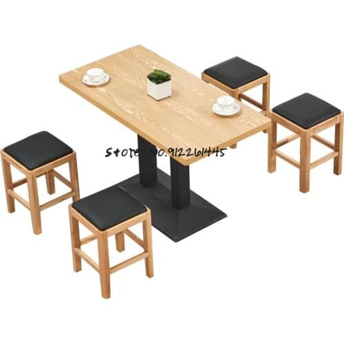 Coffee Shop Noodle Restaurant Canteen Restaurant Dining Stool Simple Dining Milk Tea Shop Stool Solid Wood Square Stool
