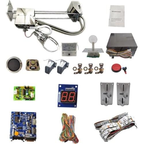 DIY Arcade claw crane machine kit with 53cm stainless steel gantry main board coin acceptor power supply speaker button