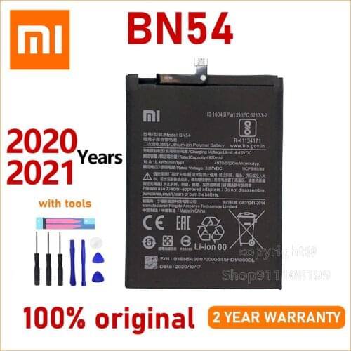 Xiao Mi New 100% Original BN54 5020mAh Battery For Xiaomi Redmi Note 9 5G / Redmi 10X 4G Batteries Batteria With Gift Tools