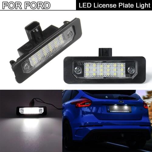 2Pcs White LED License Plate Light Number Plate Lamp For Ford Flex Taurus Mustang Fusion Fusion For Mercury sable milan