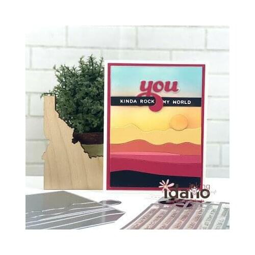 Mmao Crafts Metal Steel Cutting Dies Sun hillside sea wave frame Stencil For DIY Scrapbooking Paper/photo Cards Embossing Dies