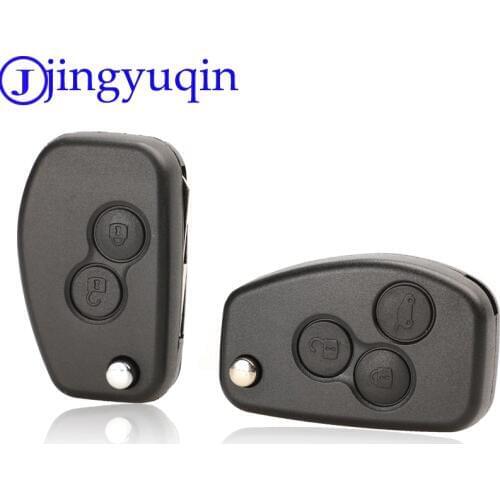 Jingyuqin 10ps 206 VAC102 Modified Flip Car Key Shell Case 2/3 Buttons for Renault Duster Logan Fluence Clio Kangoo Sandero
