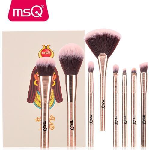MSQ 8pcs Makeup Brushes Contour Powder Eyeshadow Pincel Maquiagem Cleopatra Series Frosted Aluminium