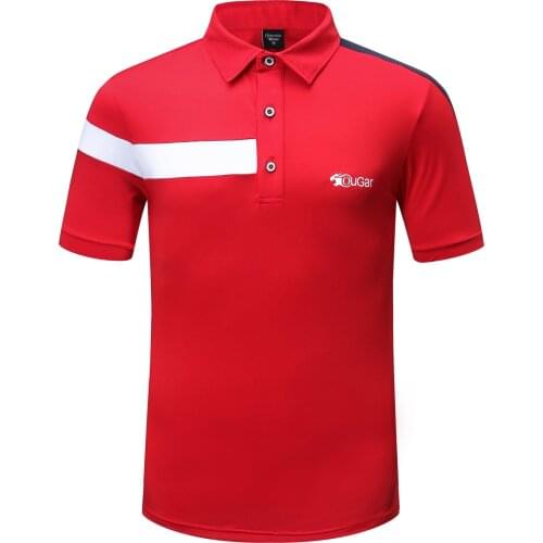 2020 Men Training Golf Short Sleeve T-Shirt Button lapel Fitness Shirts Summer Breathable Quick Dry Slim Sports Golf Shirts Tops