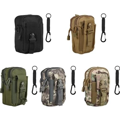 Outdoor Tactical Molle Pouch Belt Nylon Function Pouch Belt Bag Military Pocket Waist Pack Bag with Lifeline Camping Pocket Bag