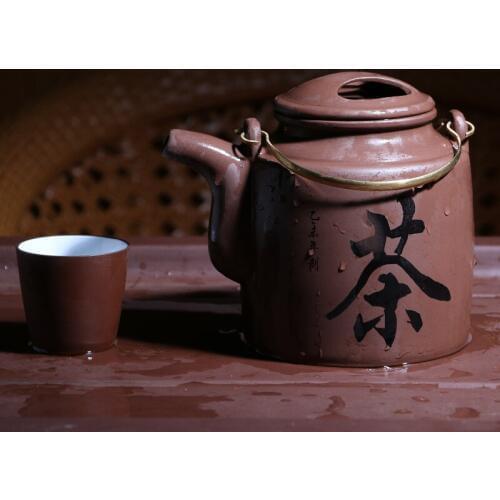 New Chinese Tea Pot Kung Fu Zisha Large Capacity Teapot With Creative Handle Purple Clay Kettle Set