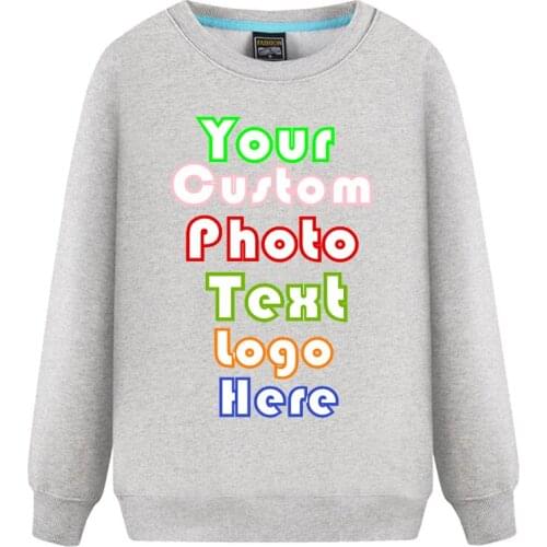 Punk Unisex Couple Love Custom Made Design Advertising Logo Photo Printing Male Men Sweatshirt Man Hoodies Fleece Tracksuit Tops