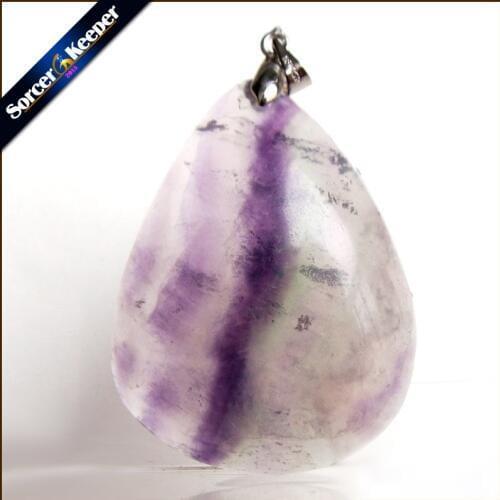 Wholesale Genuine Natural Rainbow Fluorite Crystal Stones Reiki Healing Women Necklaces Pendant Beads Jewelry Craft Making QS266