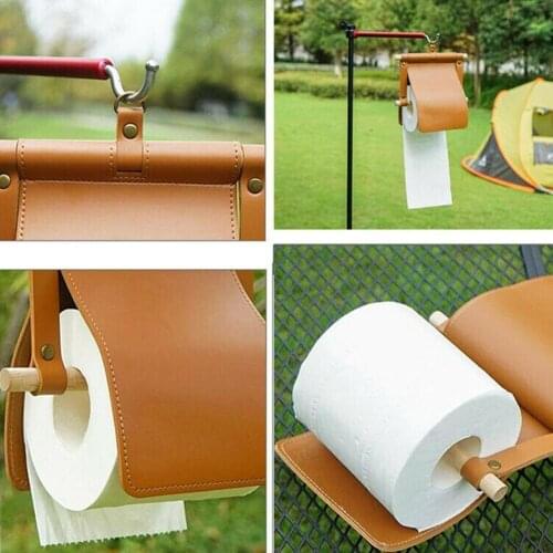 Portable PU Tissue Hanger Outdoor Camping Toilet Roll Bathroom Cover Paper Portable Paper Tent Hanging Roll Picnic Holder K0I5