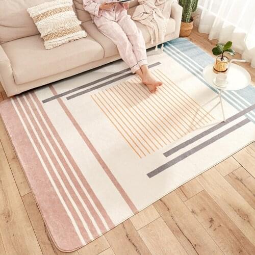 Rectangle Large Geometric Soft Lamb Cashmere Home Living Room Non-Slip Carpet Sofa Bedroom Tatami Bedside Blanket Rugs