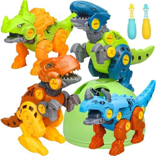 Take Apart Dinosaur Toys for Kids - Building Dino Egg Play Kit with Screwdrivers DIY Construction Engineering Set STEM Learning