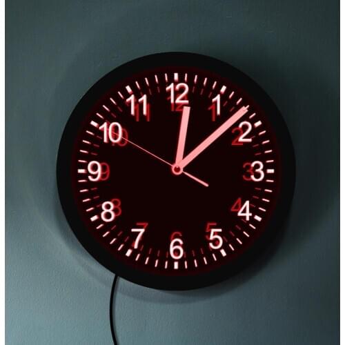 Modern Wall Light Acrylic LED Edge Lit Wall Clock Silent Mechanism Watch with Remote Control Cool Living Room Interior Decor