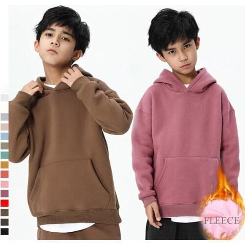 Teen Boys Girls Sweatshirt Kids Hoodies Autumn Winter Fleece Thick Girls Clothes Sport Hoodie Children Costume Girls Outfits
