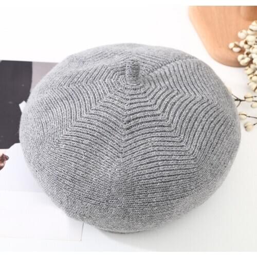 Lady Spring Winter Berets Hat Women Vintage Berets Solid Color Caps Female Bonnet Warm Cap