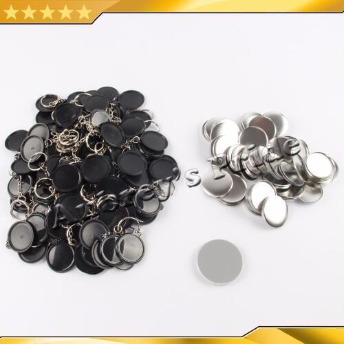 1-1/2" 37mm 100 Sets KeyChain Badge Button Supply Materials for NEW Professional Badge Button Maker