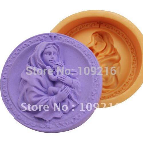 1pcs Mother Embracing Child (R0649) Silicone Handmade Soap Mold Crafts DIY Mold