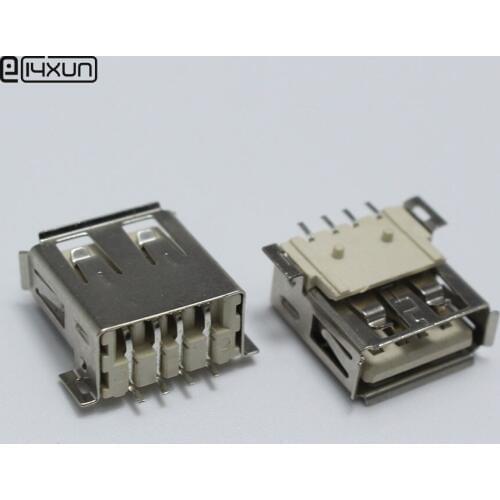 10pcs USB Type A Female Socket Connector 180 Degrees SMD 4 Pin Plug Jack DIY Connectors