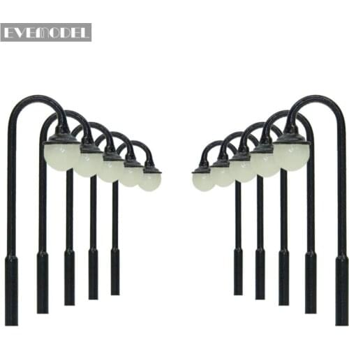LYM24 10pcs Model Railway Train Lamp Post Street Lights N Scale LEDs NEW