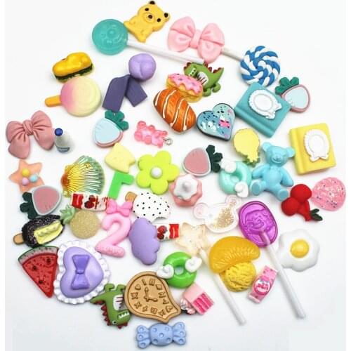20-100Pcs Candies Cake Chocolate Supplies Crystal Charms DIY Resin Slime Toys Accessories Phone Case Decoration Craft Ornament