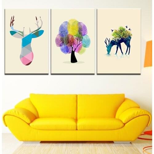 Watercolor Beautiful Deer Pictures Wall Art Nordic Poster Prints For Kids Room Abstract Canvas Animal Elk Paintings Home Decor