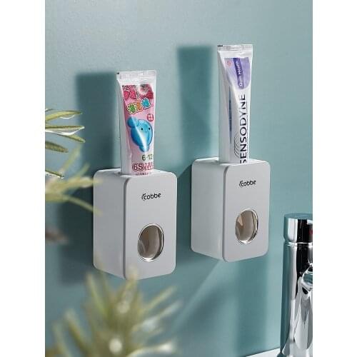 New Toothpaste Squeezer Wall Hanging Free Punching Lazy Squeezing Toothpaste Dispenser Automatic 4 Color