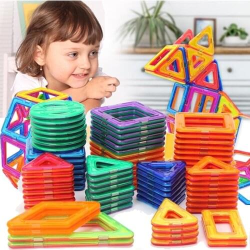 30-200pcs Big Magnetic Designer Construction Set Model & Building Toy Plastic Magnetic Blocks Educational Toys For Kids Gifts