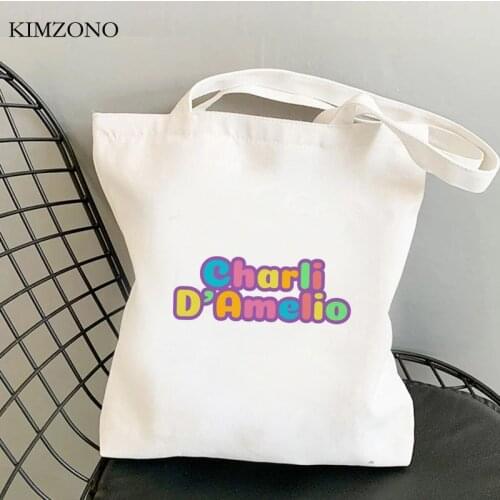 Charli Damelio shopping bag bolsa tote shopper grocery handbag bolso bag sac cabas fabric cloth foldable cabas