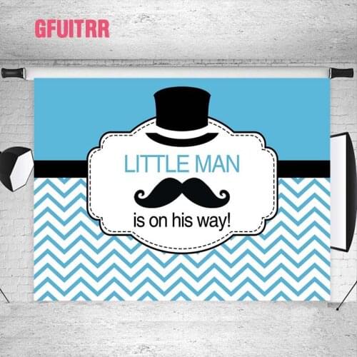 GFUITRR Little Man Photography Backgrounds Happy Birthday Photo Backdrops Custom Decor Banners Poster Photo Booth Props