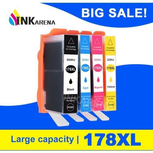 INKARENA Full Ink Cartridge for HP 178 for HP178 178XL Photosmart 5510 5515 6510 7510 B109a B109n B110a Printer Cartridges 178XL