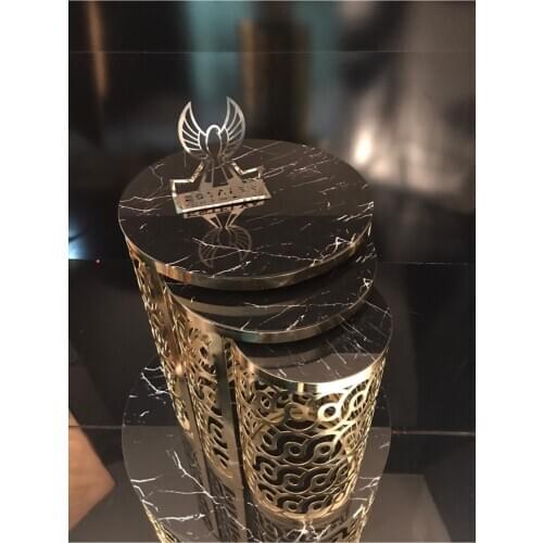 Laser Cut Zigon Coffee Table Black Marble Pattern Gold Table Basse Mesa Auxiliar غرفة المعيشة الأثاث Stolik Kawowy журнальный столик