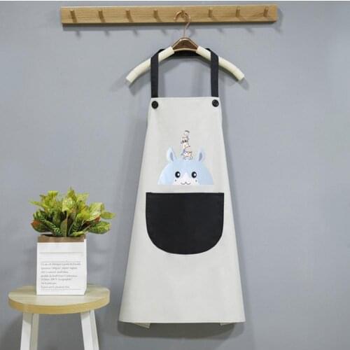 Fashionable and Simple Household Cute kitchen Cooking Apron Women Waterproof and Oil-proof Waistline Cooking Overalls