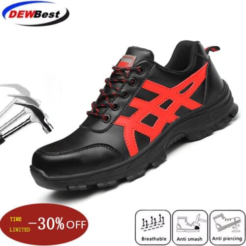 Mens safety outdoor breathable boots breathable work shoes steel toe anti-smashing indestructible air mesh mens shoes