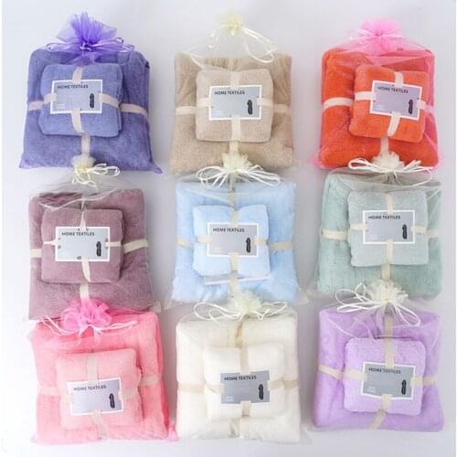 Coral velvet bathroom set home high absorbent soft 70x140 bath towel+35x75 hand towel travel is portable beach towel pure color