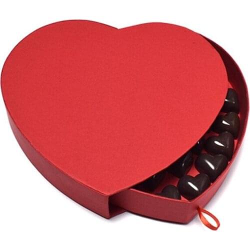 2019 fashion new hot sale red color chocolate candy box 22.2x22.2x3.7cm 2pcs wedding/valentines day gifts red heart shape style