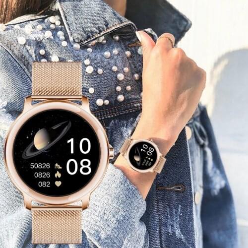 New Fashion Women Smart Watch for Girls Waterproof Ultra Thin Slim Smartwatch Ladies Intelligent Bracelet for Android Iphone IOS