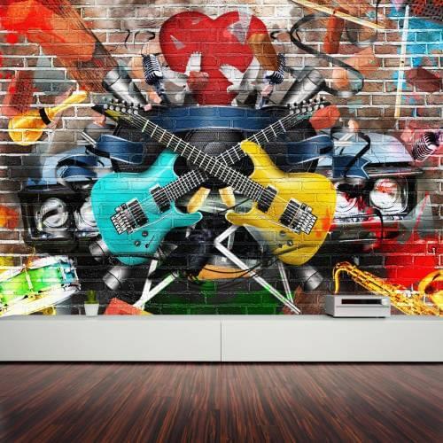 Graffiti Pattern Wallpaper Wall on Wall Hanging Ornaments Living Room Background Wall Decoration Crafts