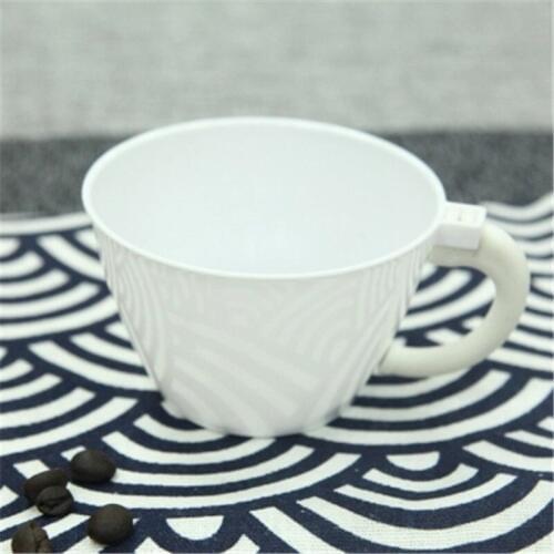 6 Pack Disposable Plastic Coffee Cup White Plastic Cup Picnic Party Portable Tableware