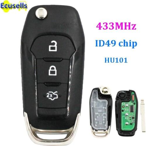 Original Folding flip keyless entry Remote key 3 Button 433MHZ With ID49 Chip For Ford Focus Mondeo