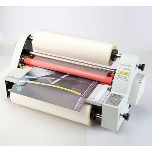 Film Laminator Four Rollers A3 SIZE Hot Roll Laminating Machine V350 Electronic Temperature Control Singleroll Laminator QX