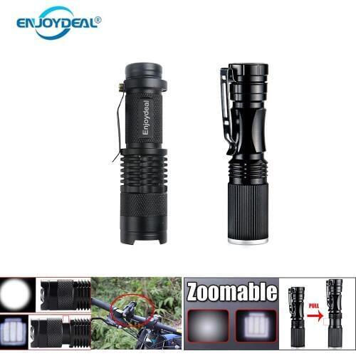 Portable Super Bright LED Flashlight Mini Torch Waterproof powerful zoomable Focus Light Lamp Flashlight For Outdoor Camping